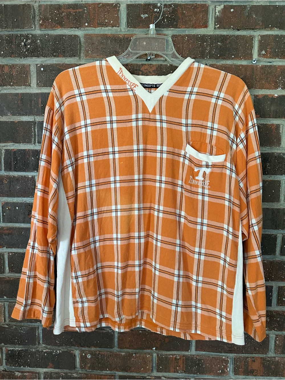 Tennessee Volunteers Orange Plaid Long-Sleeve Pajama Shirt